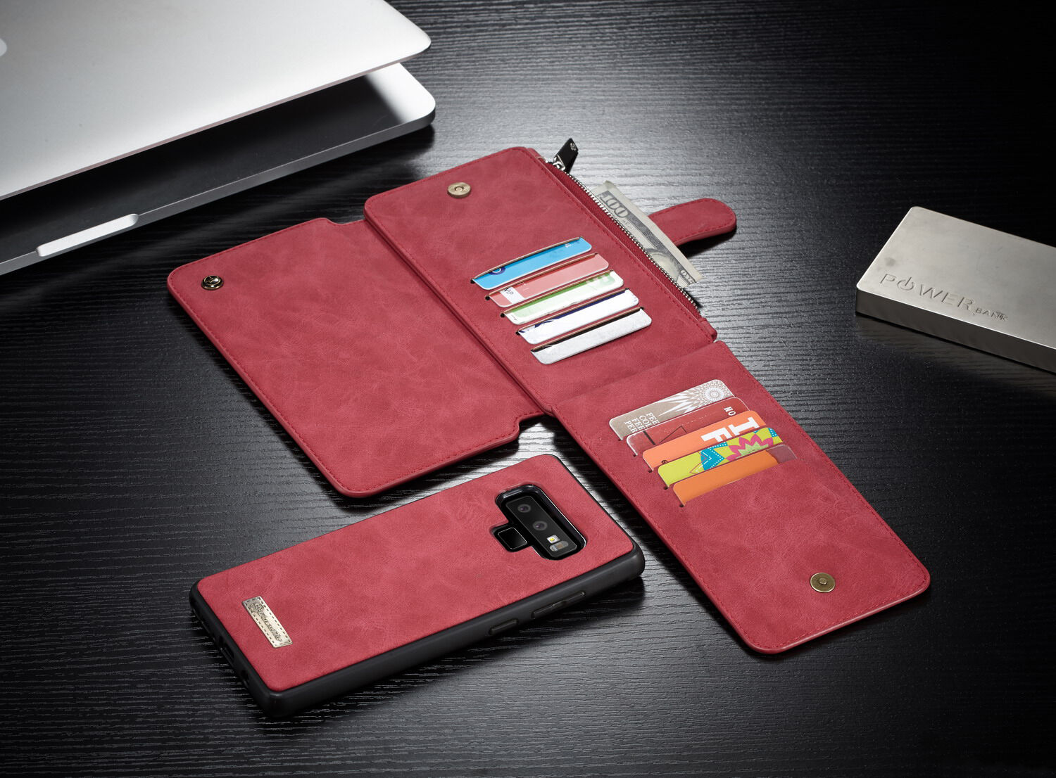 Caseme 2v1 peňaženkové puzdro pre Samsung Galaxy Note 9 - čierne