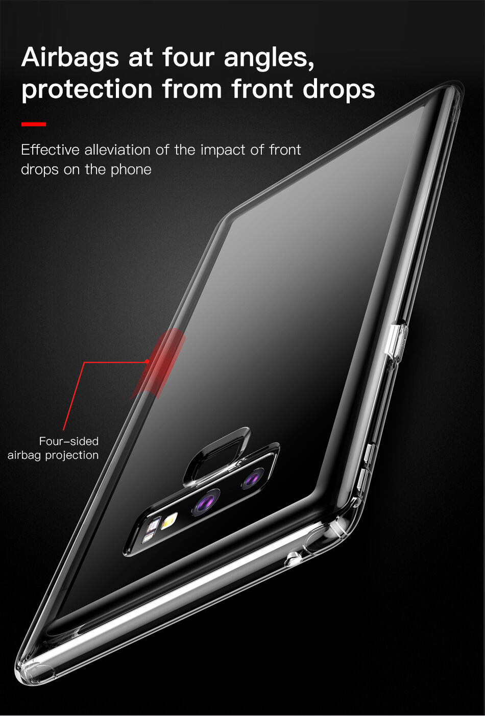 Baseus Safety plastový kryt čierny pre Samsung Galaxy Note 9 - transparentný