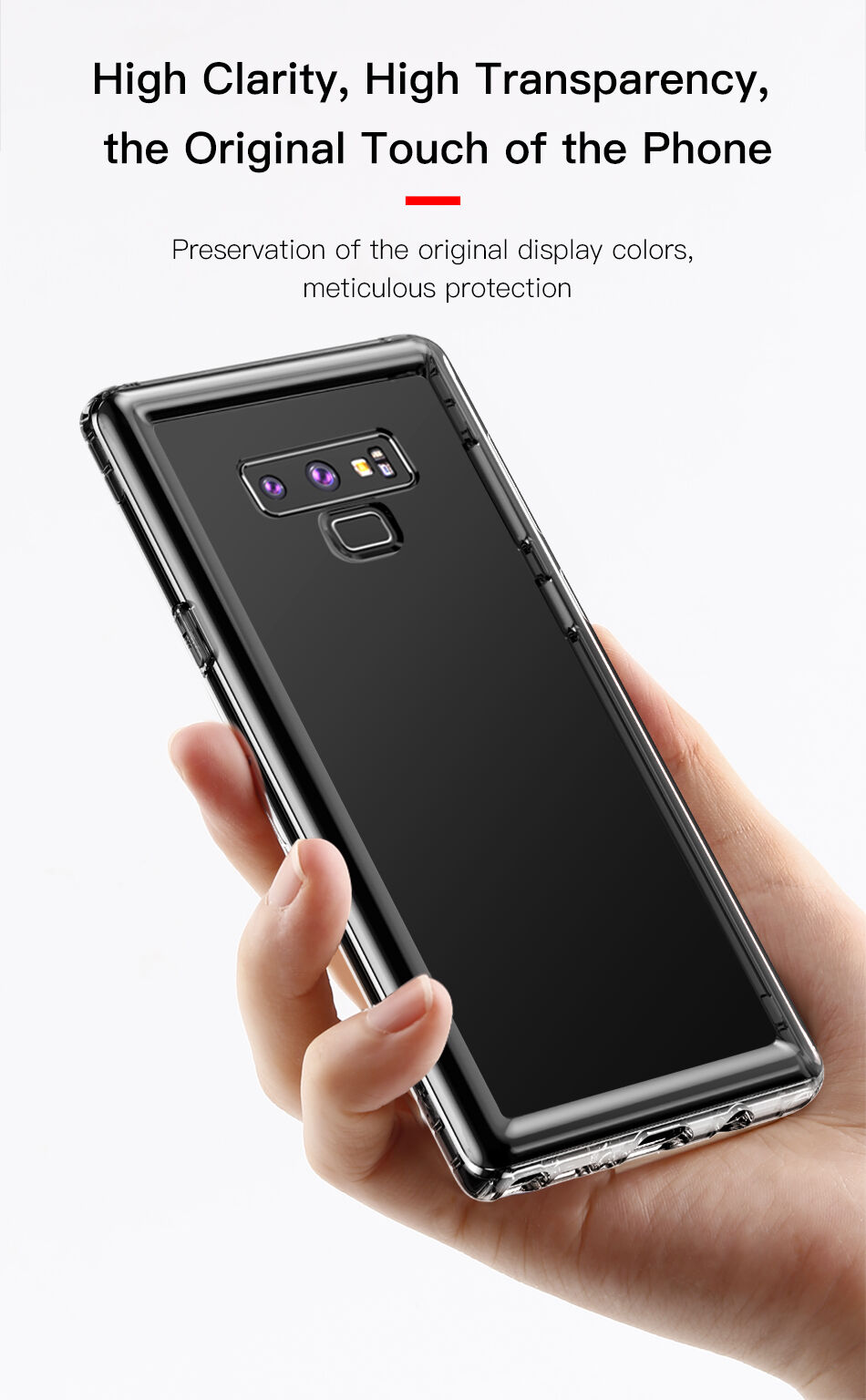 Baseus Safety plastový kryt čierny pre Samsung Galaxy Note 9 - transparentný
