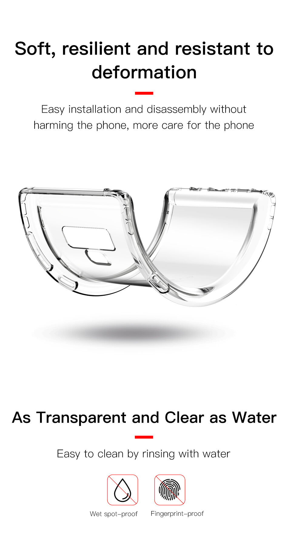 Baseus Safety plastový kryt čierny pre Samsung Galaxy Note 9 - transparentný
