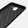 Plastový kryt s brúsenou textúrou pre Samsung Galaxy J6 (2018) - tmavomodrý