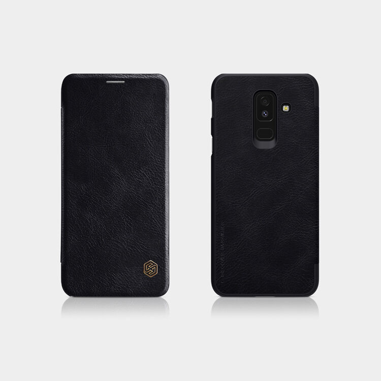 Nillkin Qin Kožené flipové puzdro pre Samsung Galaxy A6 Plus (2018) - hnedé