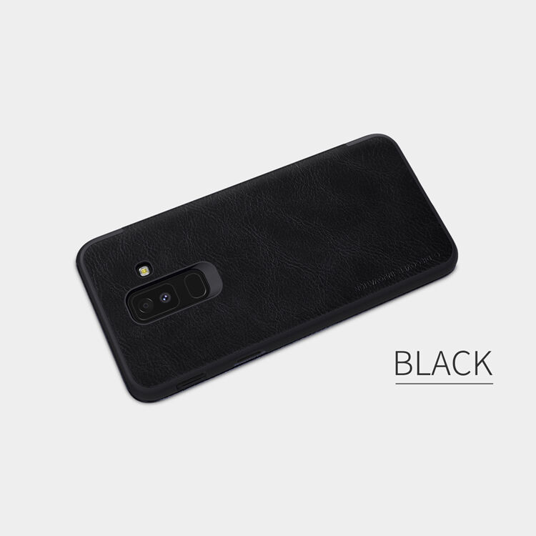 Nillkin Qin Kožené flipové puzdro pre Samsung Galaxy A6 Plus (2018) - hnedé