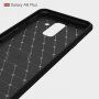 Plastový kryt s brúsenou textúrou pre Samsung Galaxy A6 Plus (2018) - tmavomodrý