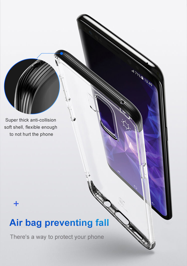 Baseus Armor plastový kryt číry pre Samsung Galaxy S9 Plus - čierny