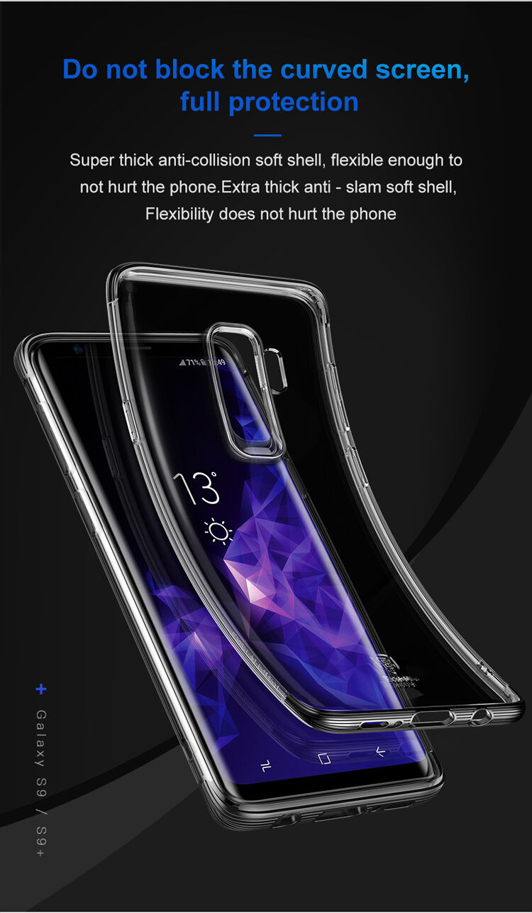 Baseus Armor plastový kryt číry pre Samsung Galaxy S9 Plus - čierny