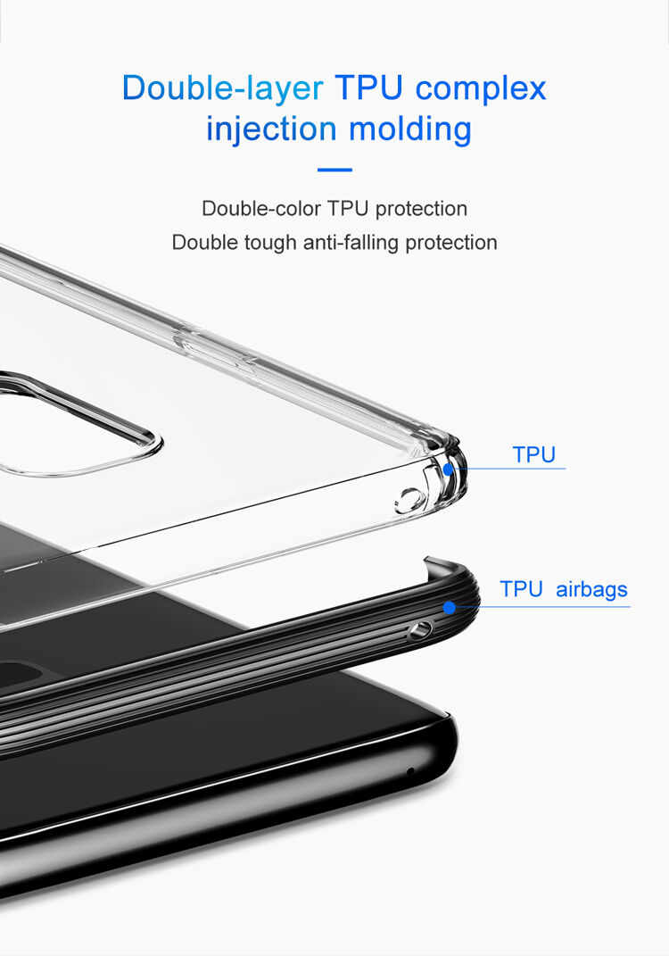 Baseus Armor plastový kryt číry pre Samsung Galaxy S9 Plus - čierny