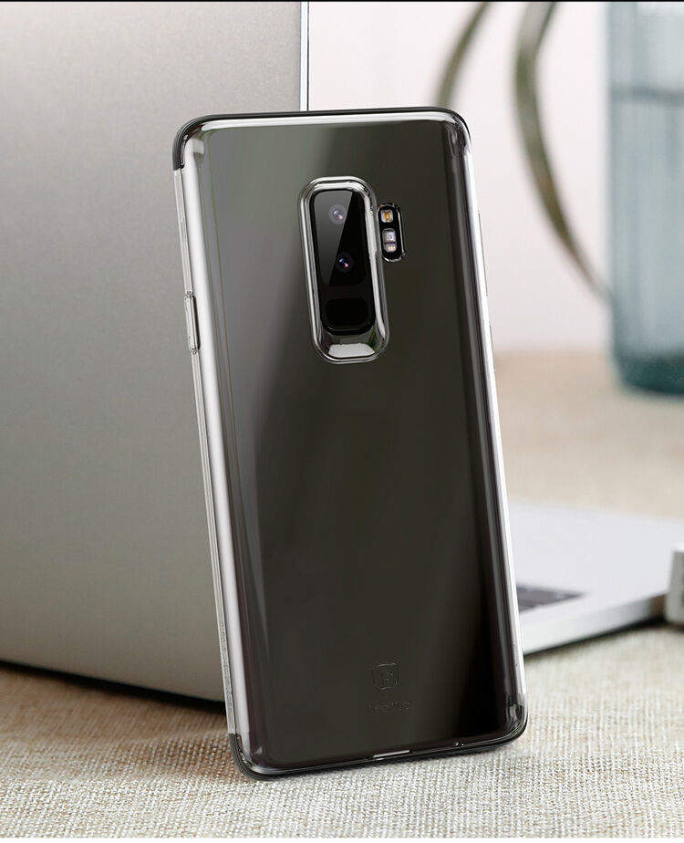 Baseus Armor plastový kryt číry pre Samsung Galaxy S9 Plus - čierny