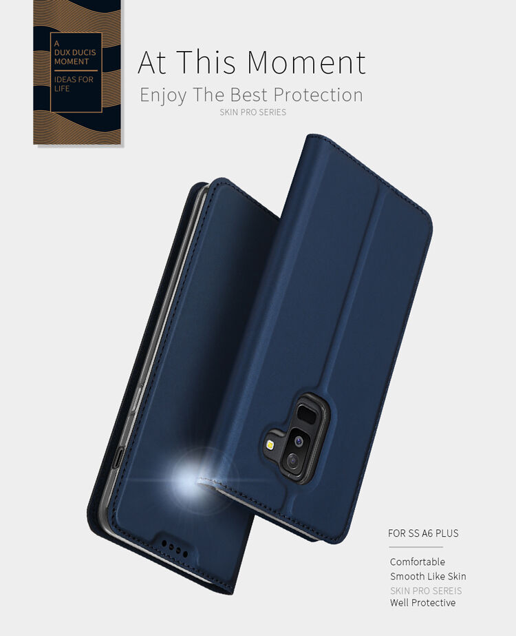 Dux Ducis Skin Pro flipové puzdro pre Samsung Galaxy A6 Plus (2018) - ružovo-zlaté