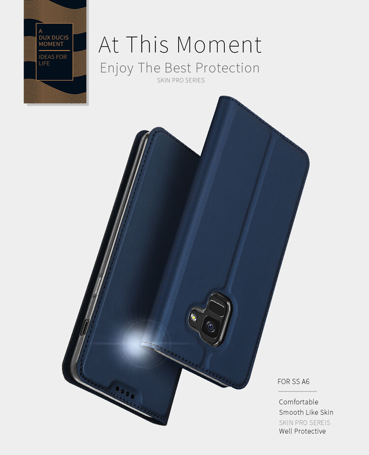 Dux Ducis Skin Pro flipové puzdro pre Samsung Galaxy A6 (2018) - ružovo-zlaté