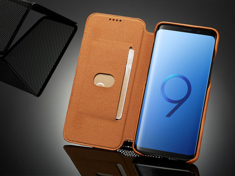 LC.Imeeke kožené flipové puzdro pre Samsung Galaxy S9 - červené