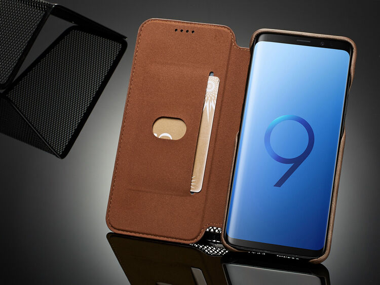 LC.Imeeke kožené flipové puzdro pre Samsung Galaxy S9 - čierne