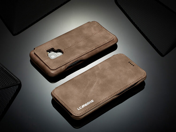 LC.Imeeke kožené flipové puzdro pre Samsung Galaxy S9 - čierne