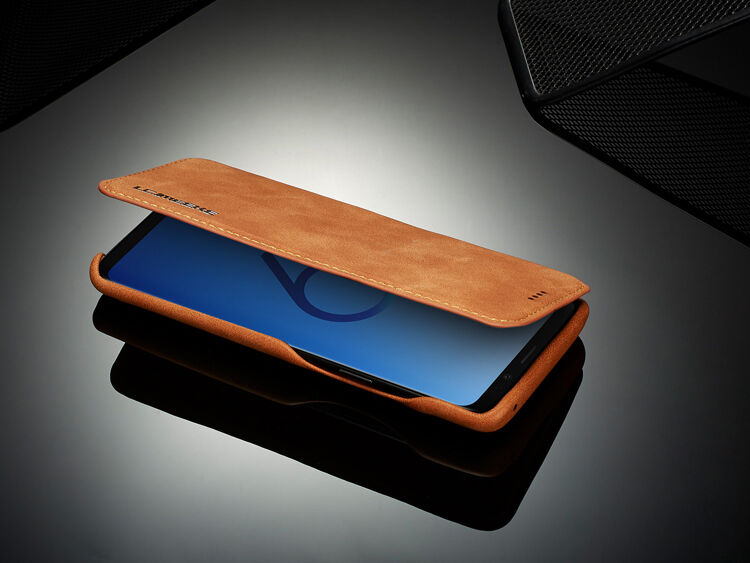 LC.Imeeke kožené flipové puzdro pre Samsung Galaxy S9 - čierne