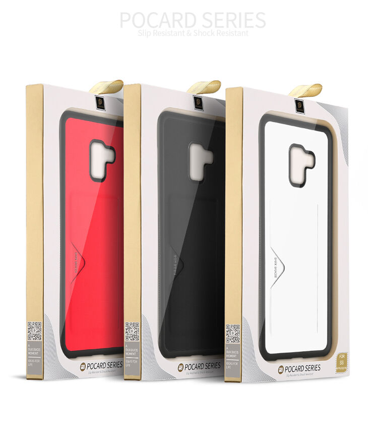 Dux Ducis Pocard kožený kryt pre Samsung Galaxy A8 Plus (2018) - červený