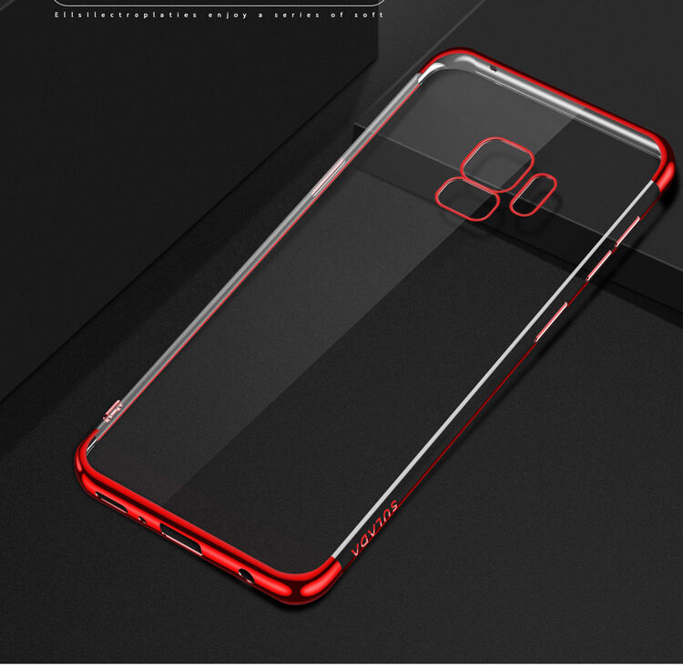 Sulada Plastový číry kryt s rámčekom pre Samsung Galaxy S9 - strieborný