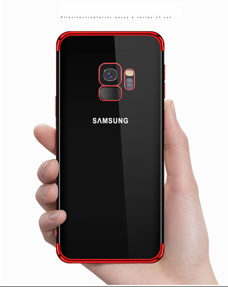 Sulada Plastový číry kryt s rámčekom pre Samsung Galaxy S9 - strieborný