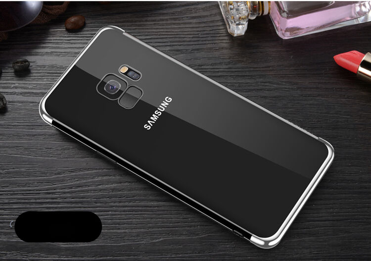Sulada Plastový číry kryt s rámčekom pre Samsung Galaxy S9 - strieborný