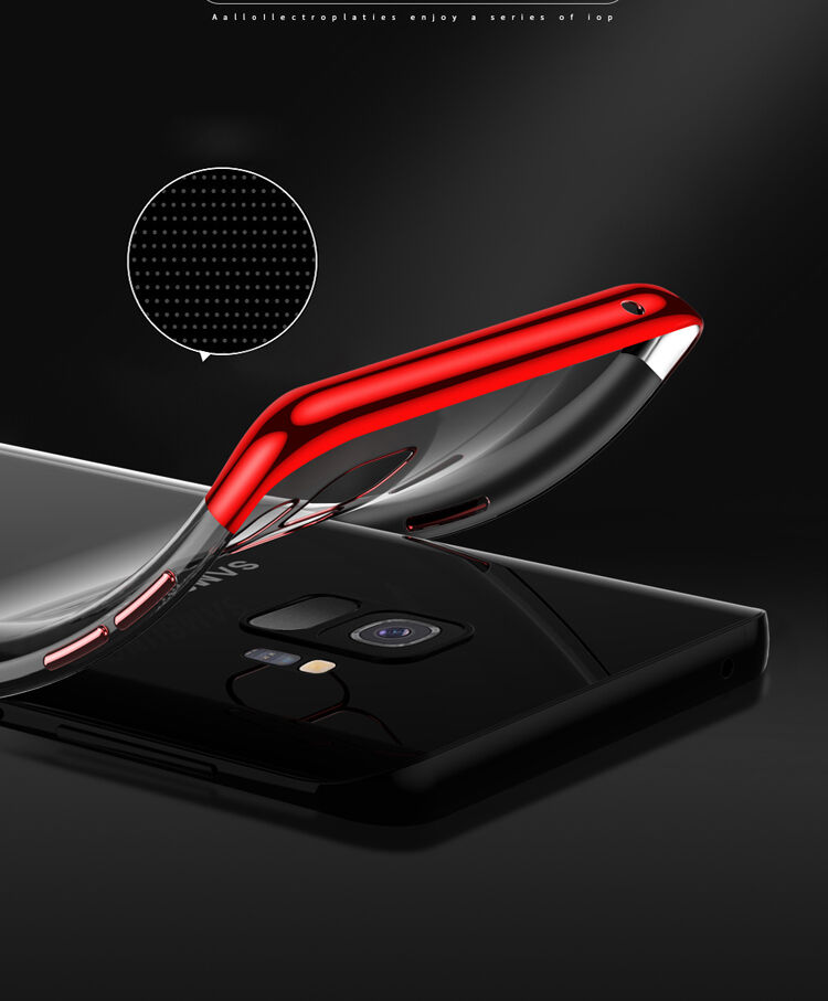 Sulada Plastový číry kryt s rámčekom pre Samsung Galaxy S9 - čierny