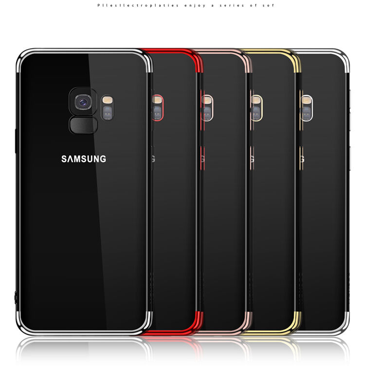 Sulada Plastový číry kryt s rámčekom pre Samsung Galaxy S9 - čierny
