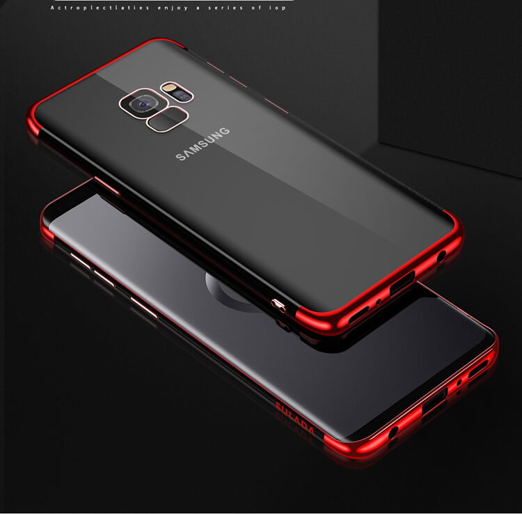 Sulada Plastový číry kryt s rámčekom pre Samsung Galaxy S9 - čierny