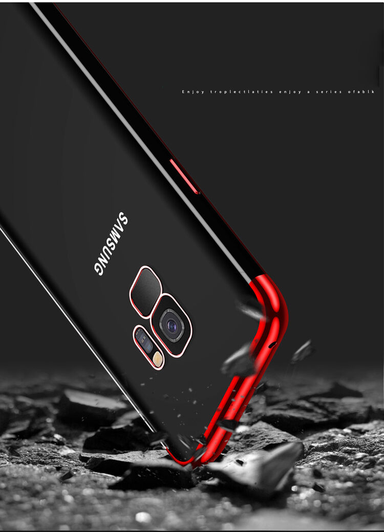 Sulada Plastový číry kryt s rámčekom pre Samsung Galaxy S9 - čierny