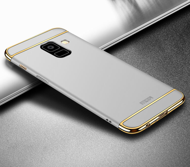 Mofi Plastový kryt pre Samsung Galaxy A8 (2018) - strieborný