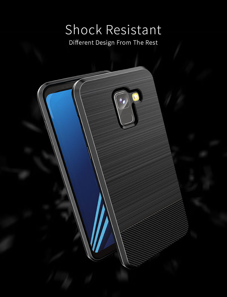 Dux Ducis S kryt s brúsenou textúrou pre Samsung Galaxy A8 (2018) - modrý