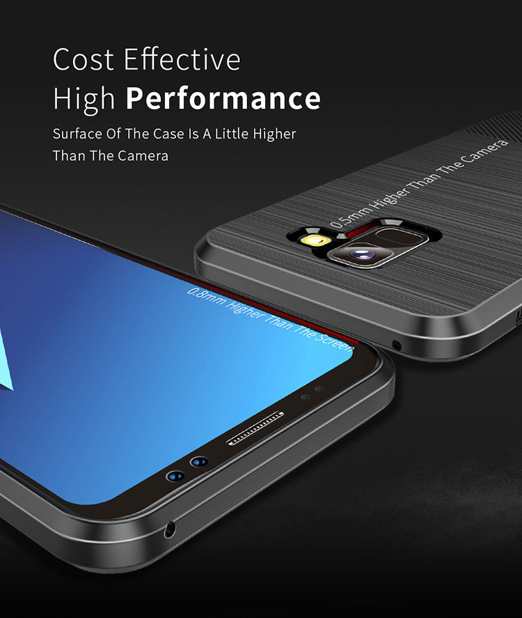 Dux Ducis S kryt s brúsenou textúrou pre Samsung Galaxy A8 (2018) - modrý
