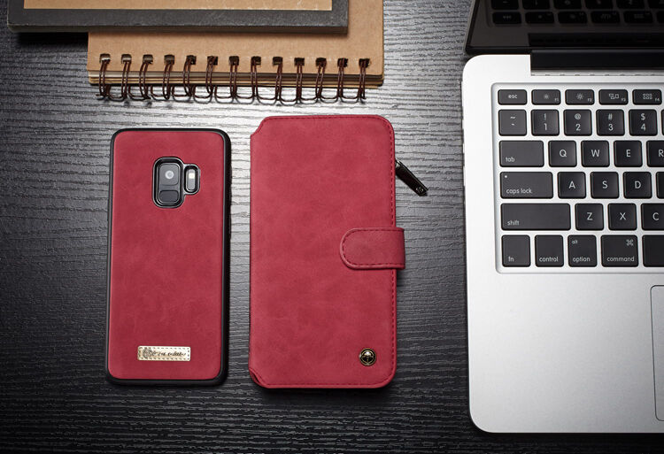 Caseme 2v1 peňaženkové puzdro pre Samsung Galaxy S9 - červené