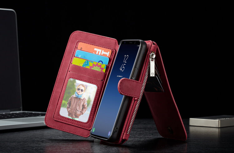Caseme 2v1 peňaženkové puzdro pre Samsung Galaxy S9 - čierne