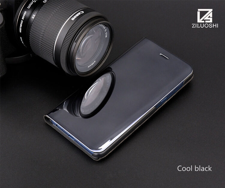 Zrkadlový pokovený kryt pre Samsung Galaxy A8 (2018) - čierny