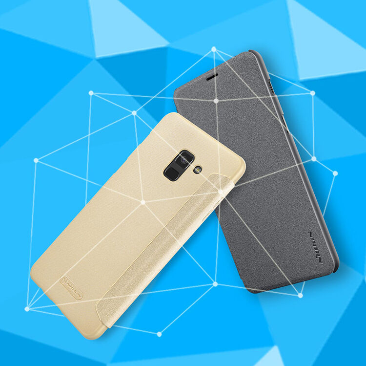 Nillkin Sparkle flipové puzdro pre Samsung Galaxy A8 Plus (2018) - sivé