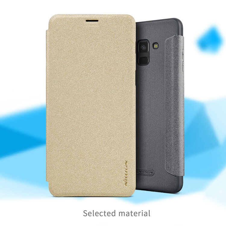 Nillkin Sparkle flipové puzdro pre Samsung Galaxy A8 Plus (2018) - sivé