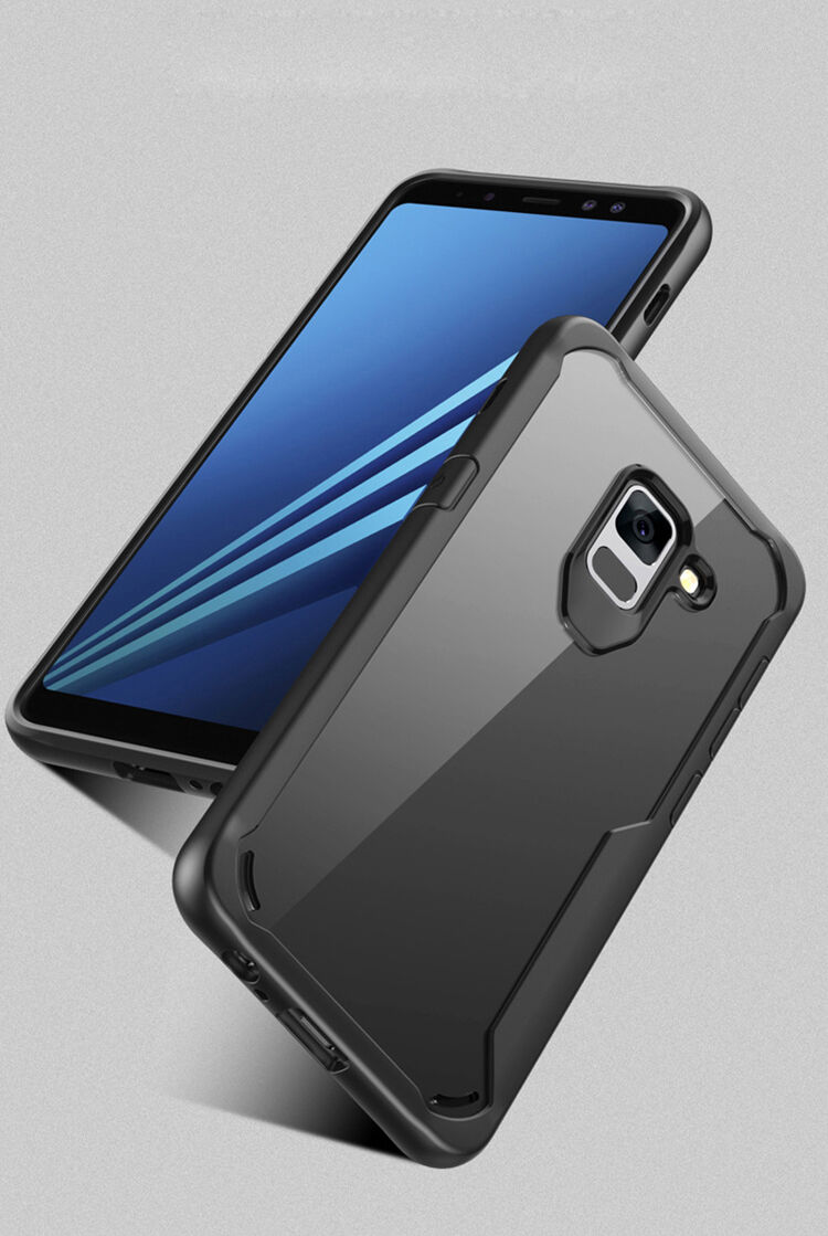 Nárazuvzdorný plastový kryt pre Samsung Galaxy A8 Plus (2018) - červený
