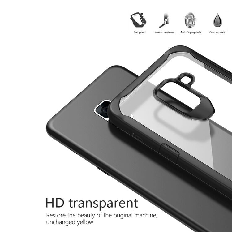 Nárazuvzdorný plastový kryt pre Samsung Galaxy A8 Plus (2018) - červený