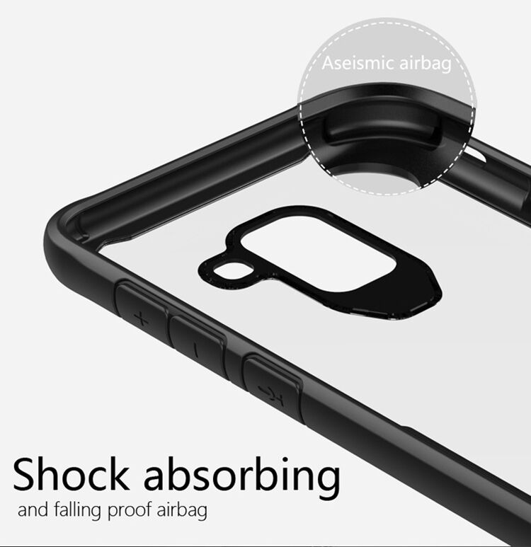 Nárazuvzdorný plastový kryt pre Samsung Galaxy A8 Plus (2018) - červený