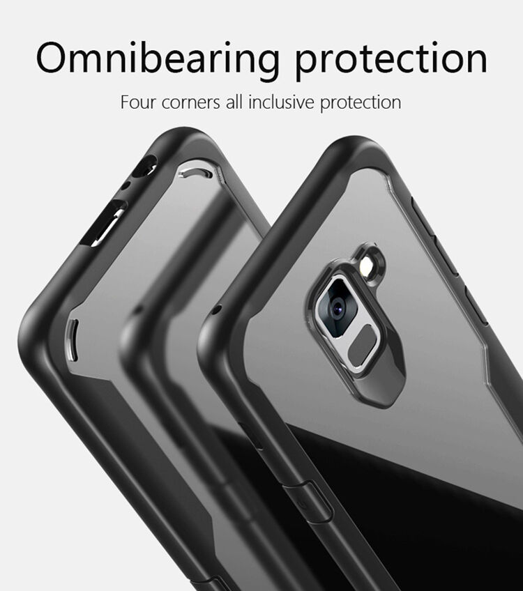 Nárazuvzdorný plastový kryt pre Samsung Galaxy A8 Plus (2018) - červený