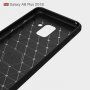 Plastový kryt s brúsenou textúrou pre Samsung Galaxy A8 Plus (2018) - červený