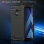 Plastový kryt s brúsenou textúrou pre Samsung Galaxy A8 (2018) - červený