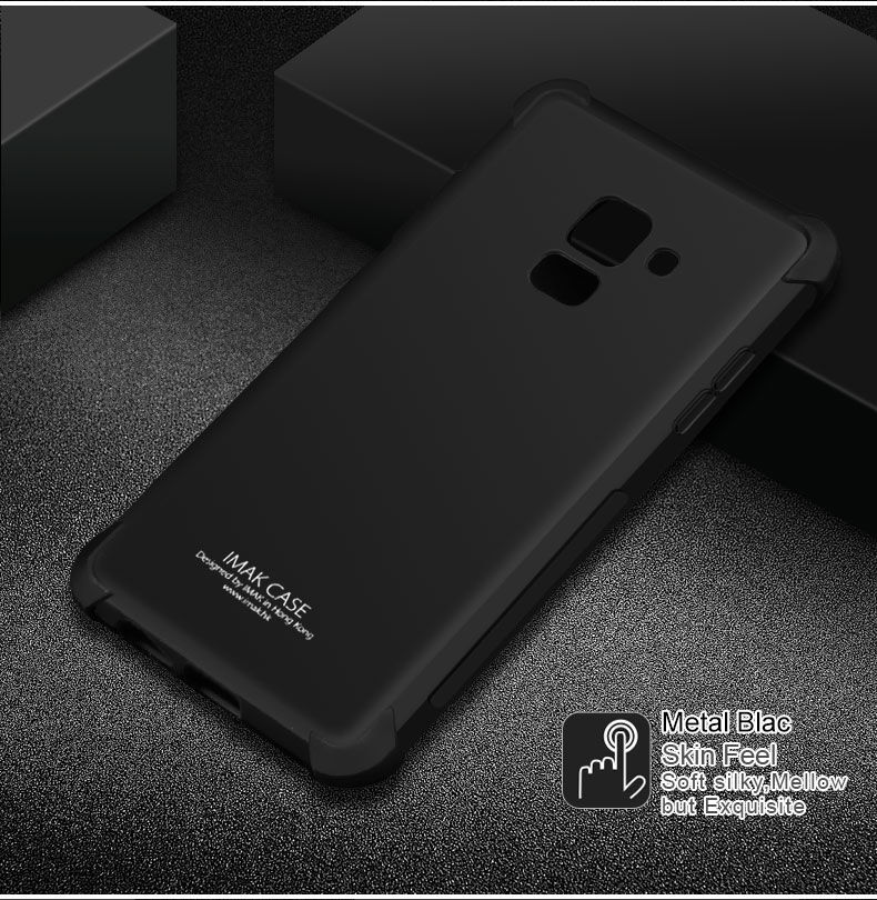 Imak Silky plastový kryt Frosted pre Samsung Galaxy A8 (2018) - čierny