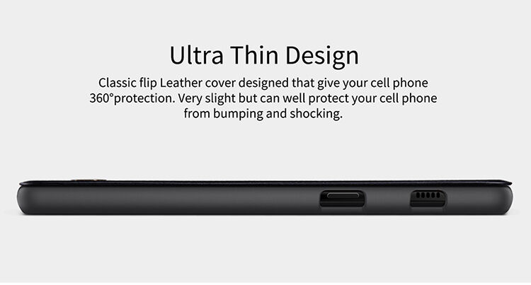 Nillkin Qin Kožené flipové puzdro pre Samsung Galaxy A8 Plus (2018) - čierne