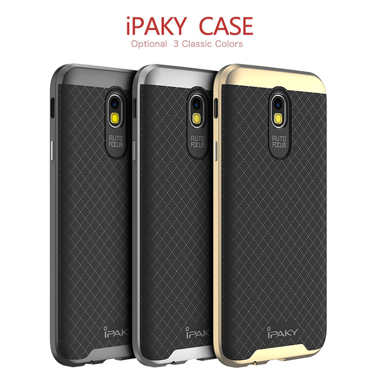 Ipaky plastový kryt s rámčekom pre Samsung Galaxy J5 (2017) - čiernostrieborný