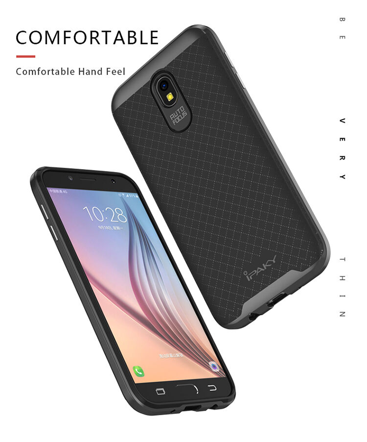 Ipaky plastový kryt s rámčekom pre Samsung Galaxy J5 (2017) - čiernostrieborný