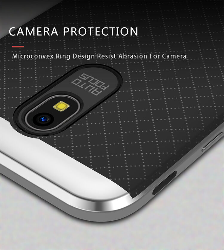 Ipaky plastový kryt s rámčekom pre Samsung Galaxy J5 (2017) - čiernostrieborný