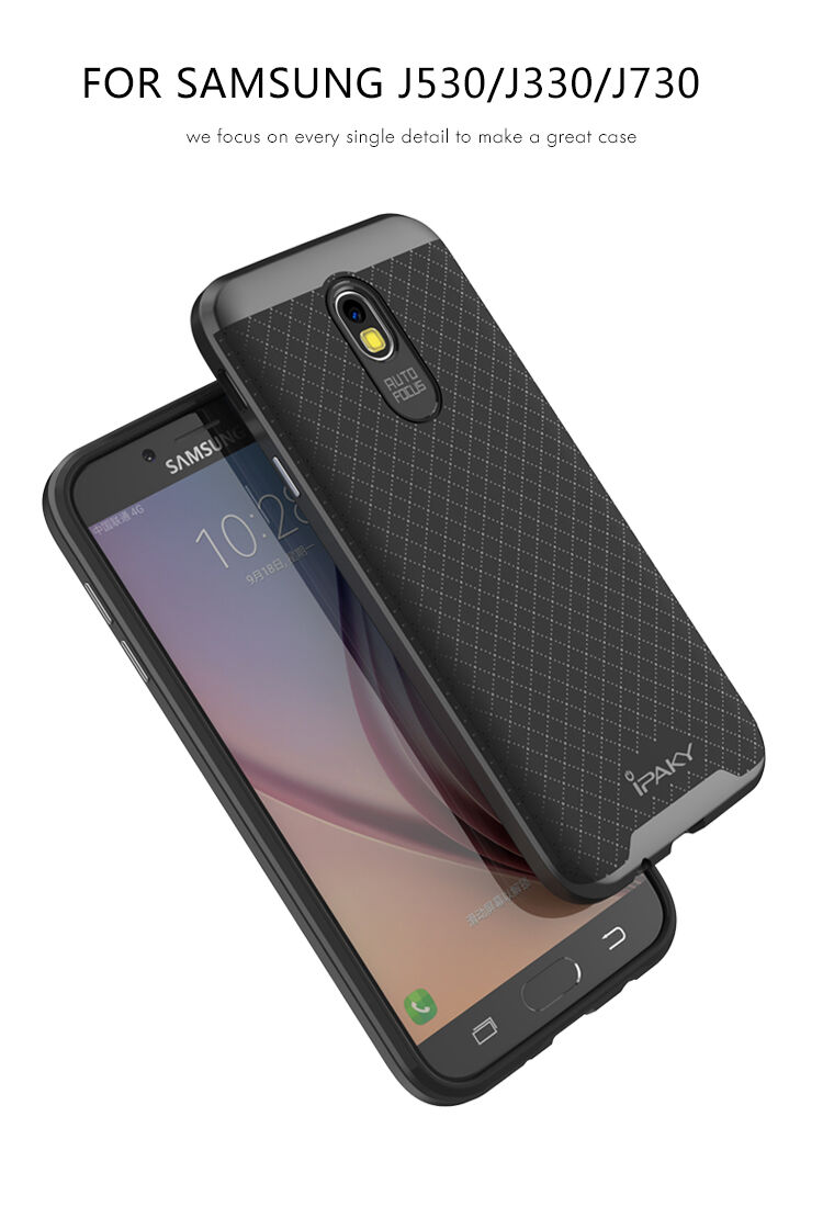 Ipaky plastový kryt s rámčekom pre Samsung Galaxy J5 (2017) - čiernosivý
