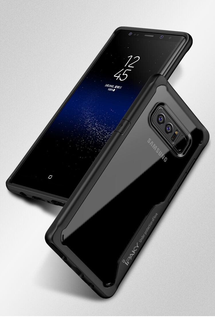 Ipaky plastový kryt s rámčekom pre Samsung Galaxy Note 8 - čierny