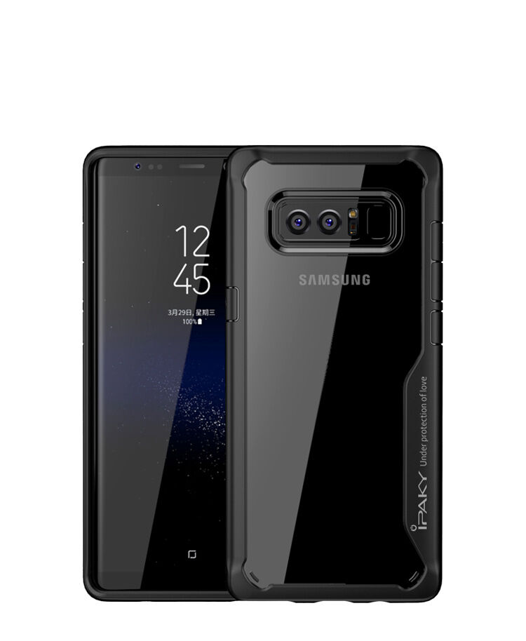 Ipaky plastový kryt s rámčekom pre Samsung Galaxy Note 8 - čierny