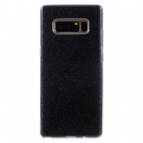 Plastový trblietavý kryt 3v1 pre Samsung Galaxy Note 8 - čierny