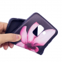 Plastový kryt kvetina pre Samsung Galaxy A8 (2018) - čierny